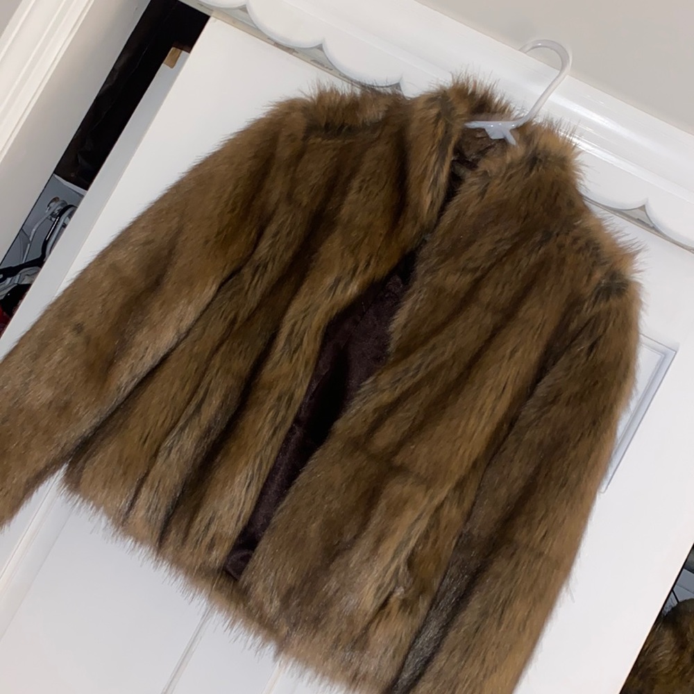 Crop fur coat size small